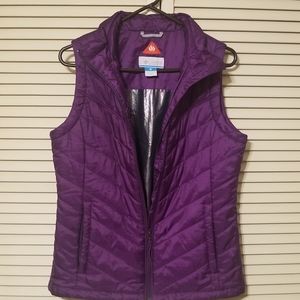 Columbia Omni-Heat Purple Zip-Up Puffer Vest